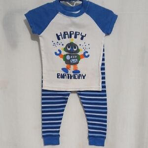Faded Glory Blue and White Kids Pajama Set